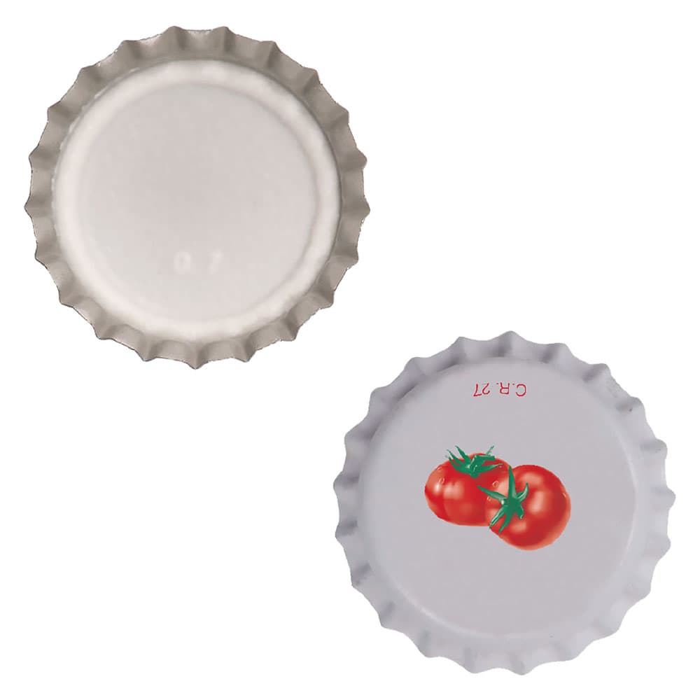 TAPPO A CORONA ø mm 26 'pomodoro' - idonei per bollitura (80 CF)