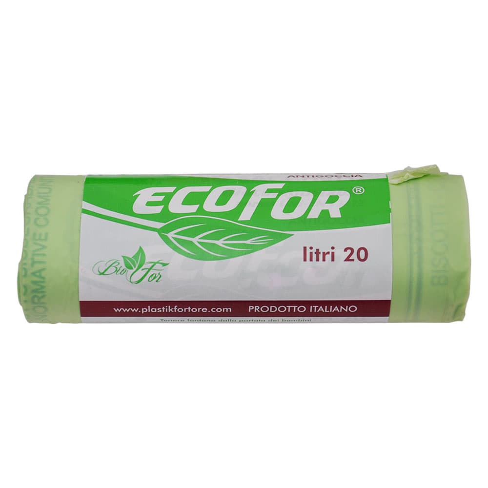 SACCHETTI PER NETTEZZA URBANA COMPOSTABILI biodegradabili - cm 42x45 - cf.20 pz