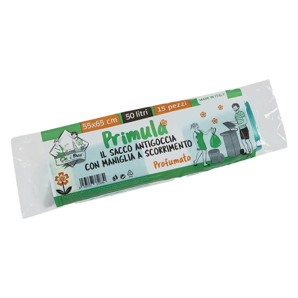 SACCHI PER NETTEZZA URBANA 'PLUS ANTIGOCCIA' cm 55x65 - rt.15 pz - verdi (50 CF)