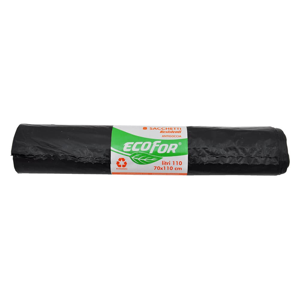 SACCHI PER NETTEZZA URBANA 'RESISTENTI' cm 70x110 - cf.8 pz - lt. 110 - neri