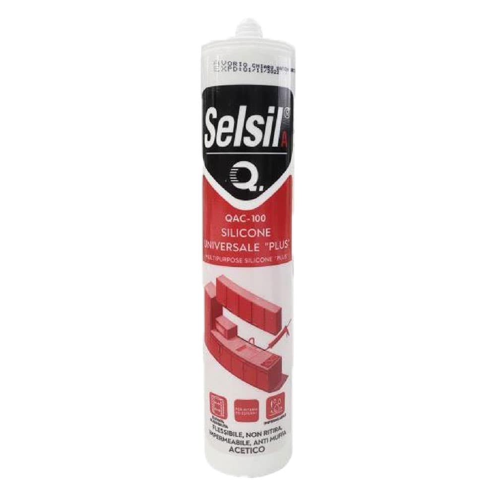 SILICONE ACETICO UNIVERSALE 'SAC 100' bianco ml 280 - (ral 9010) (25 PZ)