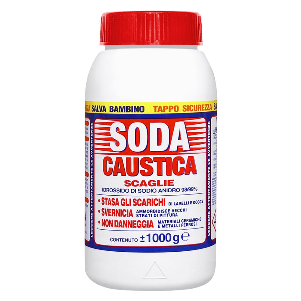 SODA CAUSTICA Kg. 1 - barattolo norma CE (12 PZ)