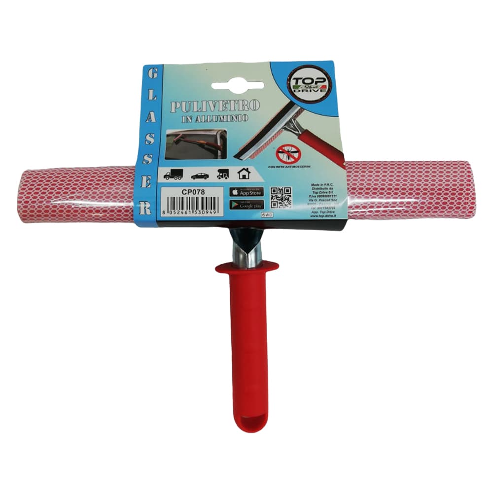 SPAZZOLA PULIVETRO PER AUTO 'GLASSER' con manico - cm 25 x 22