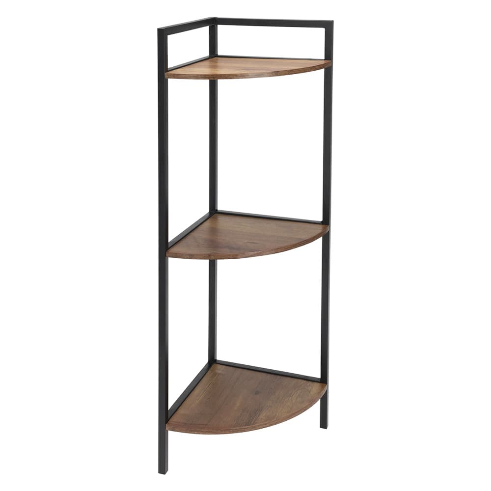 MOBILE ANGOLARE CON RIPIANI IN LEGNO cm. 23.5 x 23,5 x h.76 - 3 ripiani