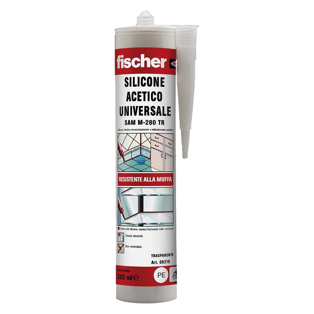 SILICONE ACETICO UNIVERSALE RAL 9010 bianco ml 280 (25 PZ)