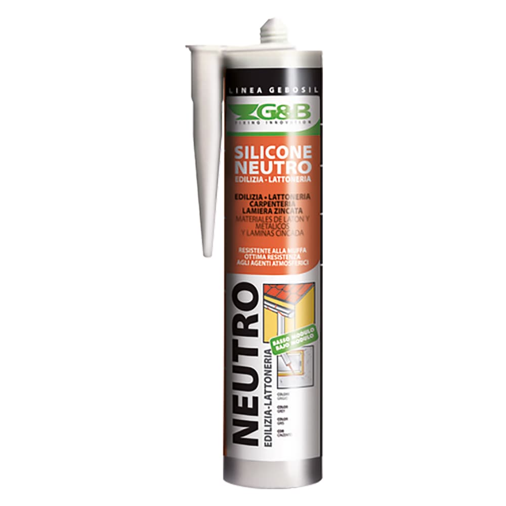 SILICONE NEUTRO PER LATTONERIA 'GEBOSIL' testa di moro ml 310 (24 PZ)