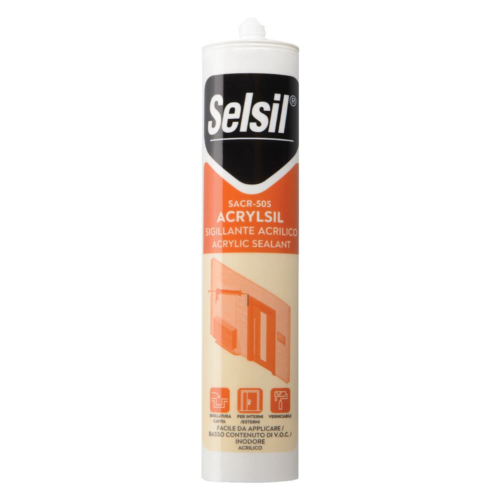 SILICONE ACRILICO 'SACR' bianco ml 310 (ral 9010) (25 PZ)