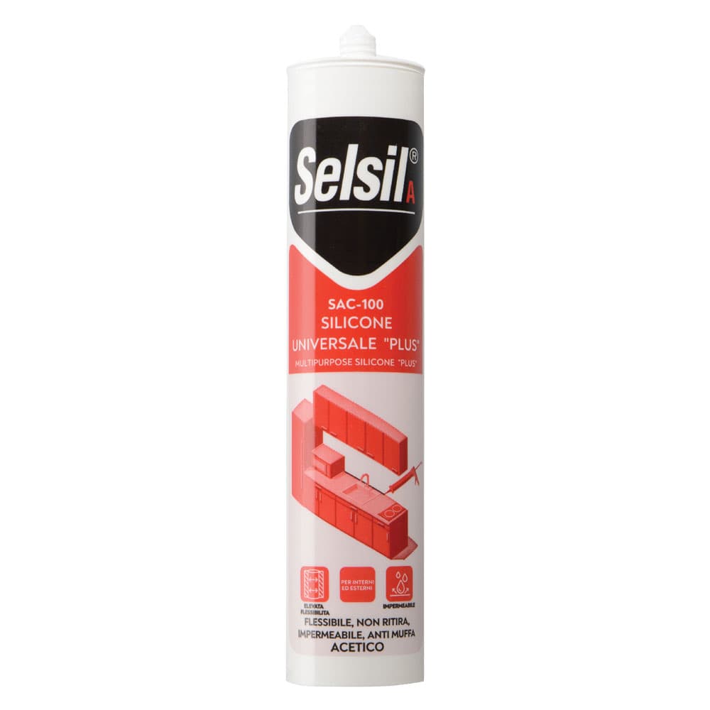 SILICONE ACETICO UNIVERSALE 'SAC 100' trasparente gr 280 (25 PZ)