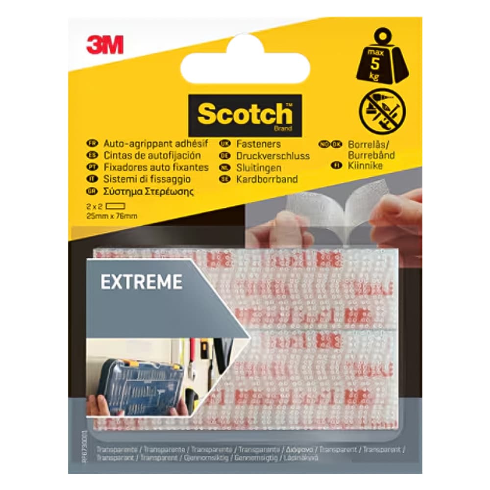 SISTEMA DI FISSAGGIO RICHIUDIBILE 'EXTREME' colore trasparente - mm 25 x 76