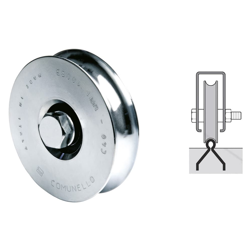 RUOTA PER CANCELLI GOLA A 'U' ø 120 2 cuscinetti 315 (6 PZ)