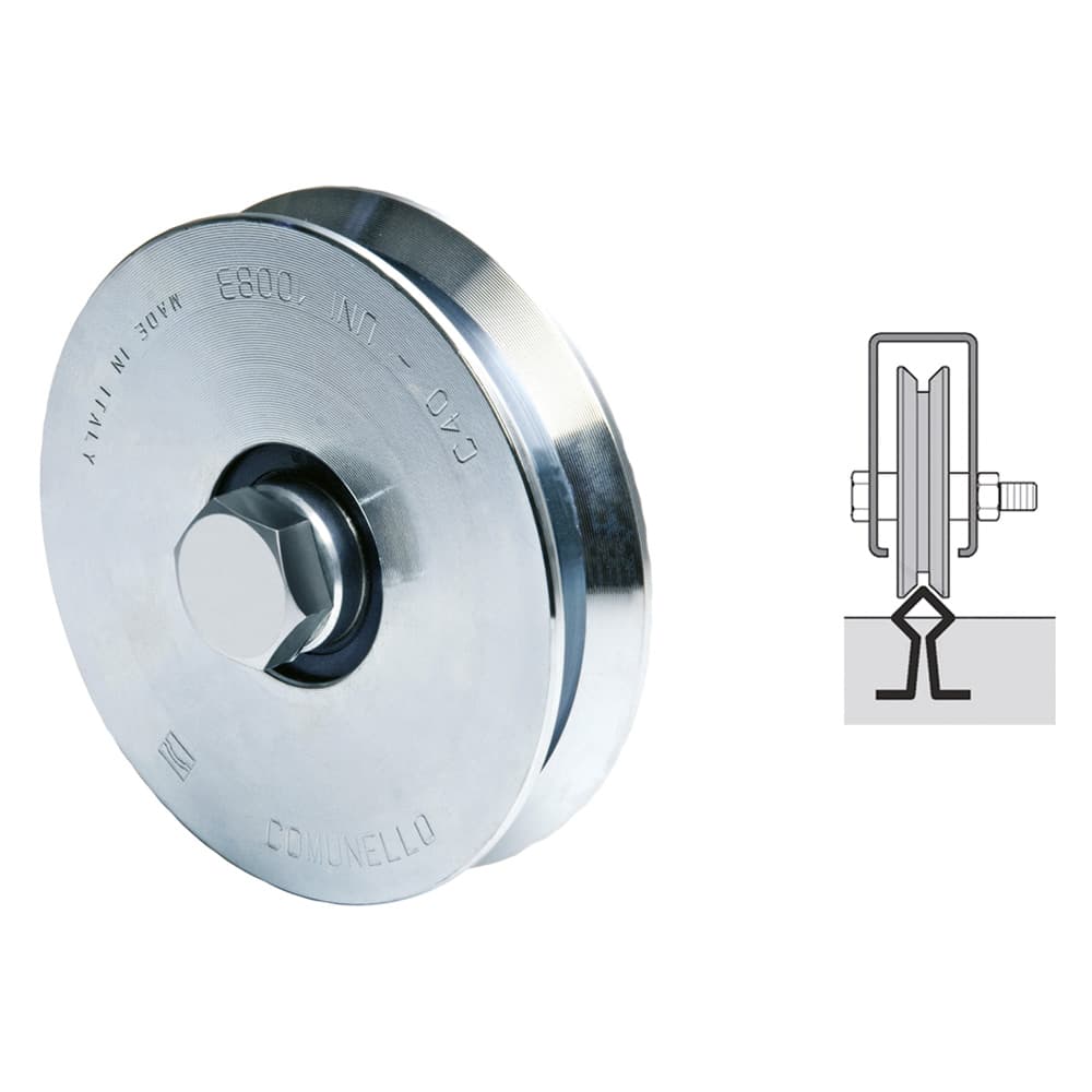 RUOTA PER CANCELLI GOLA A 'Y' ART.306Y ø 120 (6 PZ)