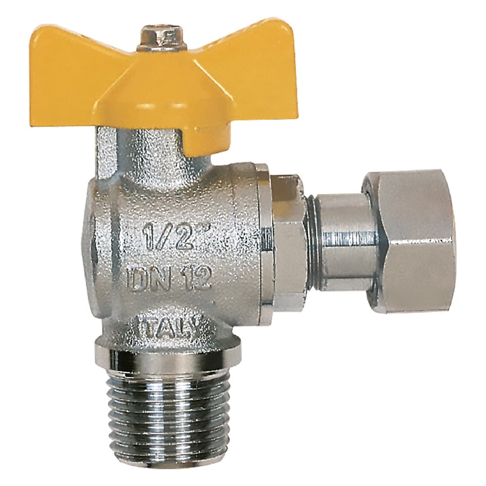 RUBINETTO A SFERA PER GAS A SQUADRA 1/2 MF (2 PZ)