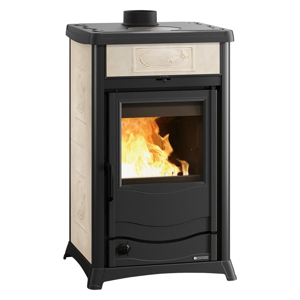 TERMOSTUFA A LEGNA 'TERMOROSSELLA PLUS EVO DSA 4.0 11,1 kW - colore liberty panna