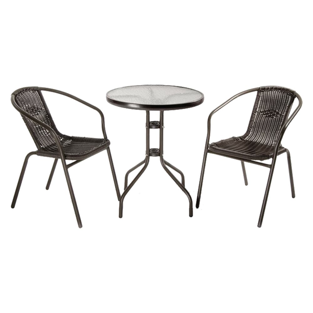SET GIARDINO IN POLYRATTAN 'ACHILLE' colore antracite