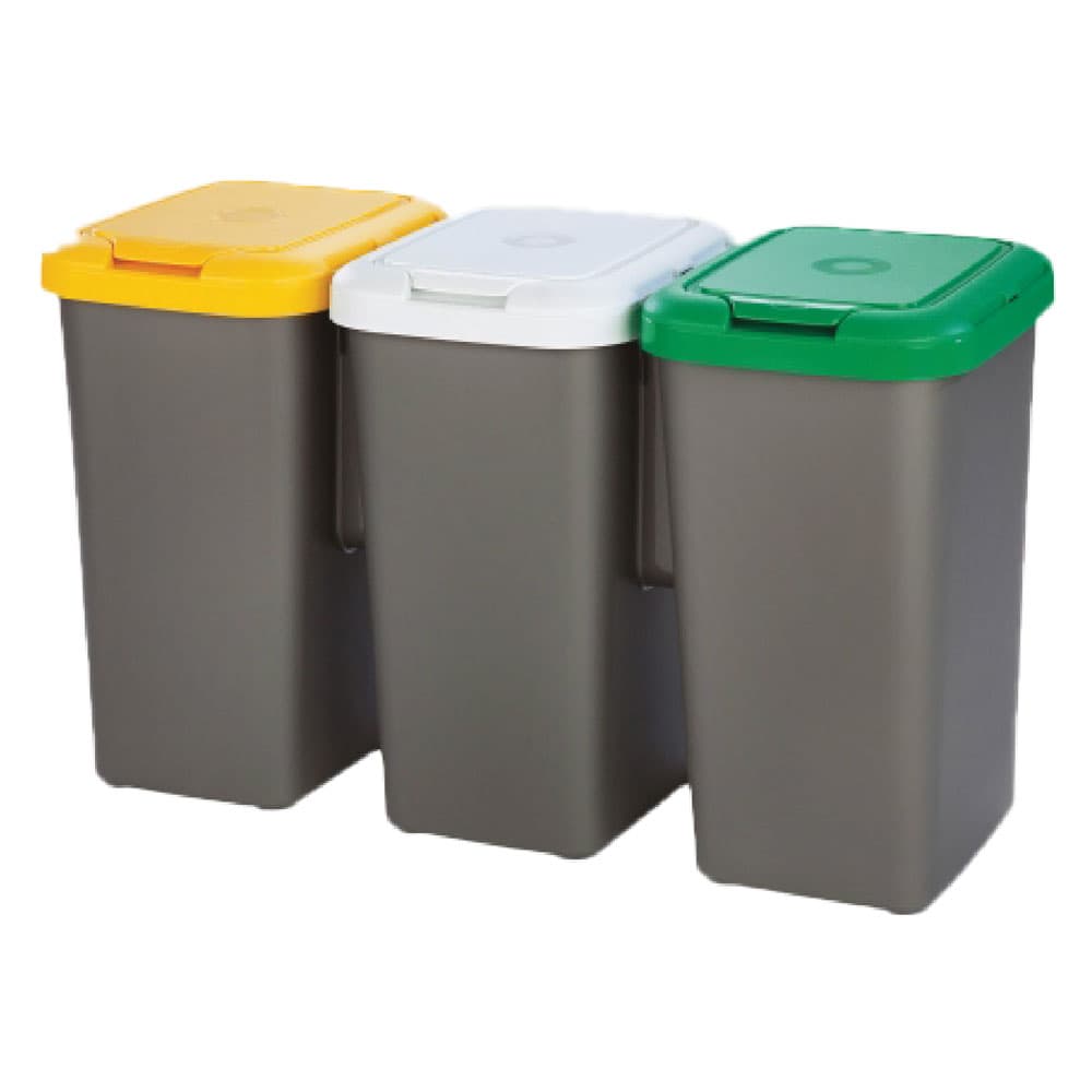 PATTUMIERA RACCOLTA DIFFERENZIATA SET 'TRIO' 25 lt. cm 78,5 x 32 x 47,4