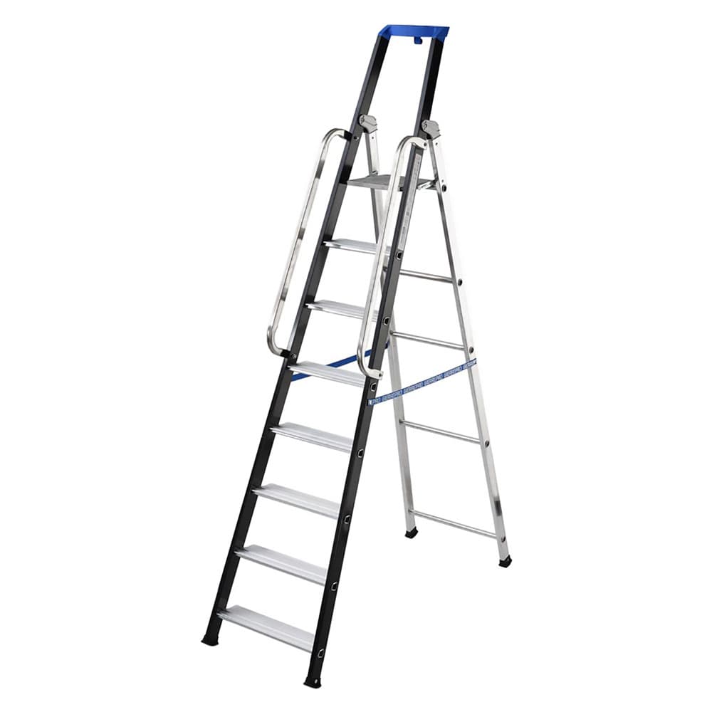 SCALA PROFESSIONALE DOPPIA CON MANIGLIONI 8 gr. - aperta cm 244/chiusa cm 265