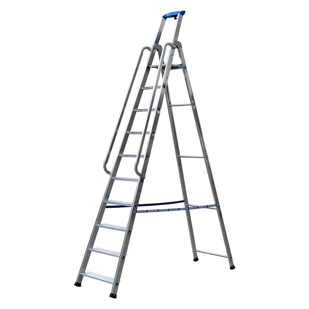 SCALA PROFESSIONALE DOPPIA CON MANIGLIONI 10 gr.- aperta cm 293/chiusa cm 317