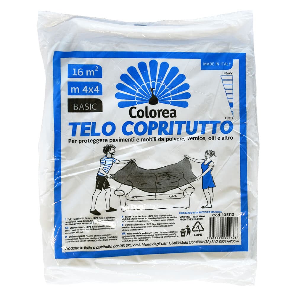 TELO COPRITUTTO MULTIUSO mt 4 x 4 - gr. 200 circa (90 PZ)