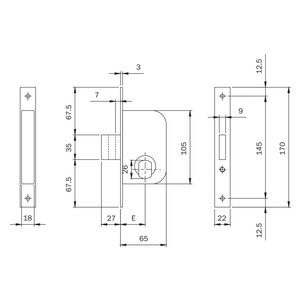 SERRATURA DA INFILARE ART. 605 E 35 (2 PZ)