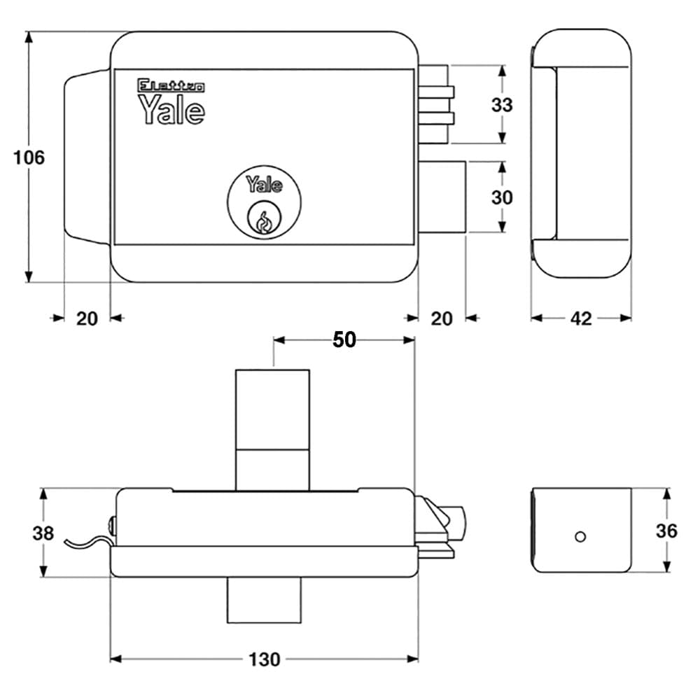 SERRATURA ELETTRICA DA APPLICARE PER CANCELLI ART. 68080 Dx - E 50