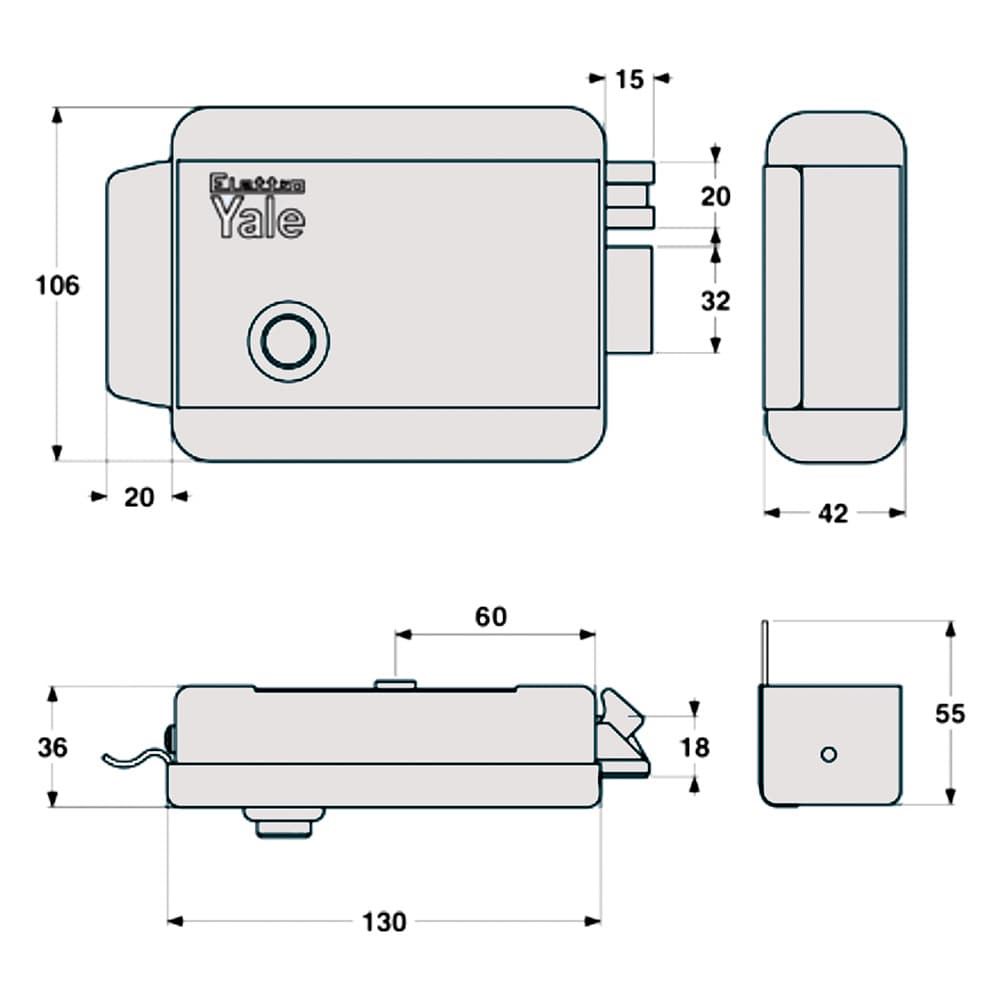 SERRATURA ELETTRICA DA APPLICARE PER PORTA LEGNO ART. 674 Dx - E 60