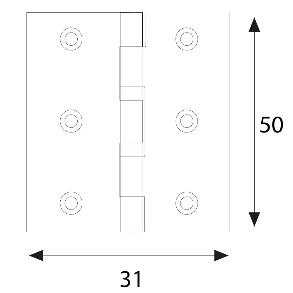 CERNIERA IN ACCIAIO INOX ART.120IN mm 50 x 31 (24 PZ)