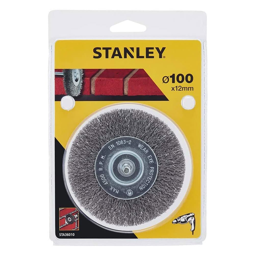 SPAZZOLA CIRCOLARE CON GAMBO Ø mm 100 - spessore fili 12 mm