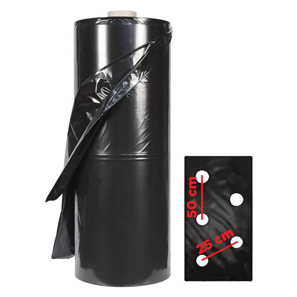 TELO PER PACCIAMATURA FORI SFALSATI 100 mt -dist.fori 25/50 cm (rotolo)
