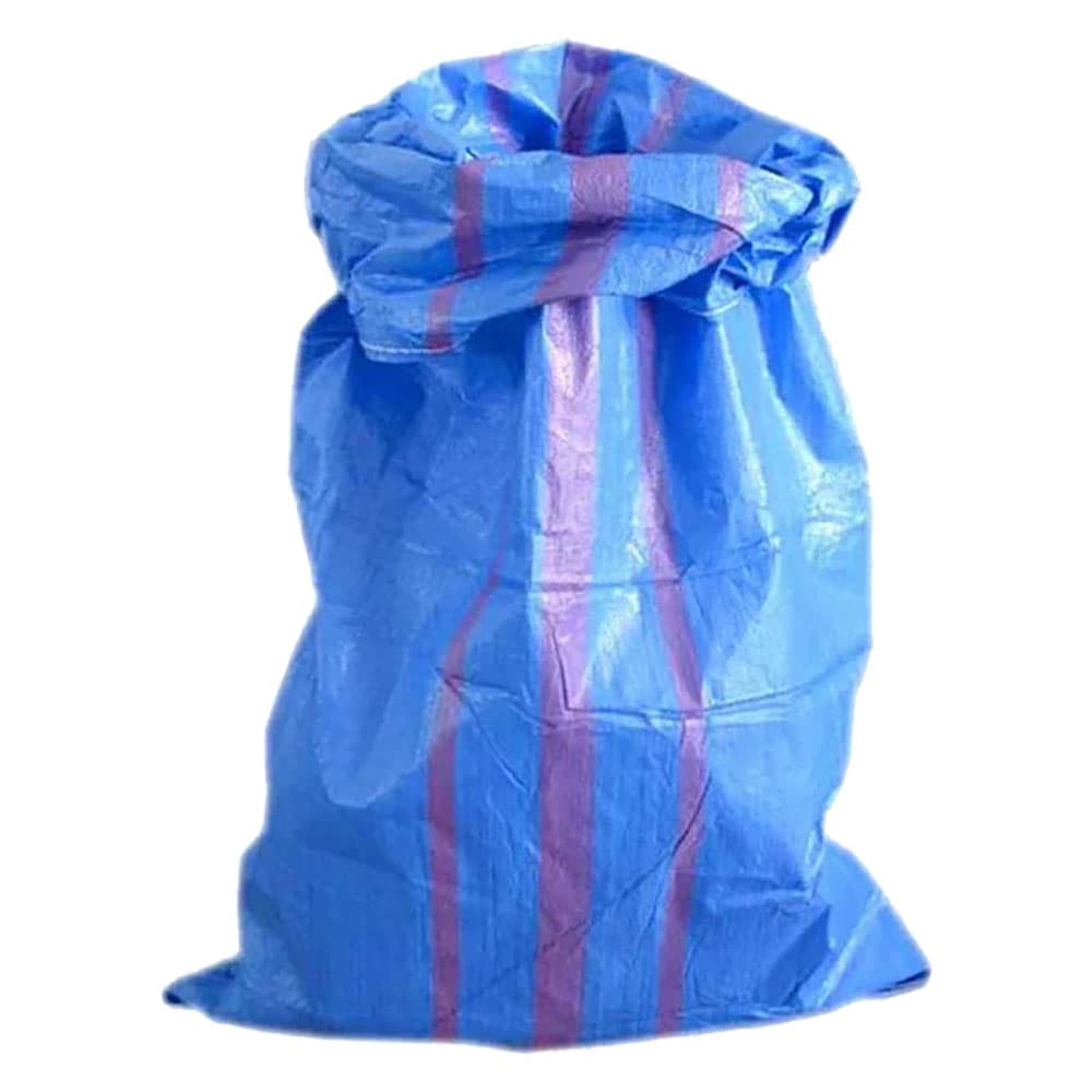 SACCO IN POLIPROPILENE cm 70 x 120 blu / righe rosse vert. - 100 kg circa (100 PZ)