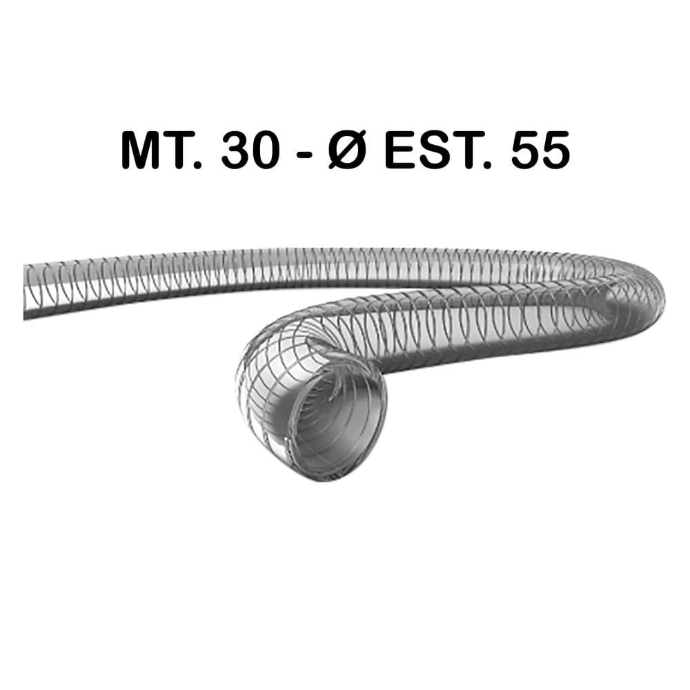 TUBO SPIRALATO ATOSSICO CON SPIRALE ACCIAIO ø mm. 50 x mt. 30 - Ø est. 55 (30 MT)