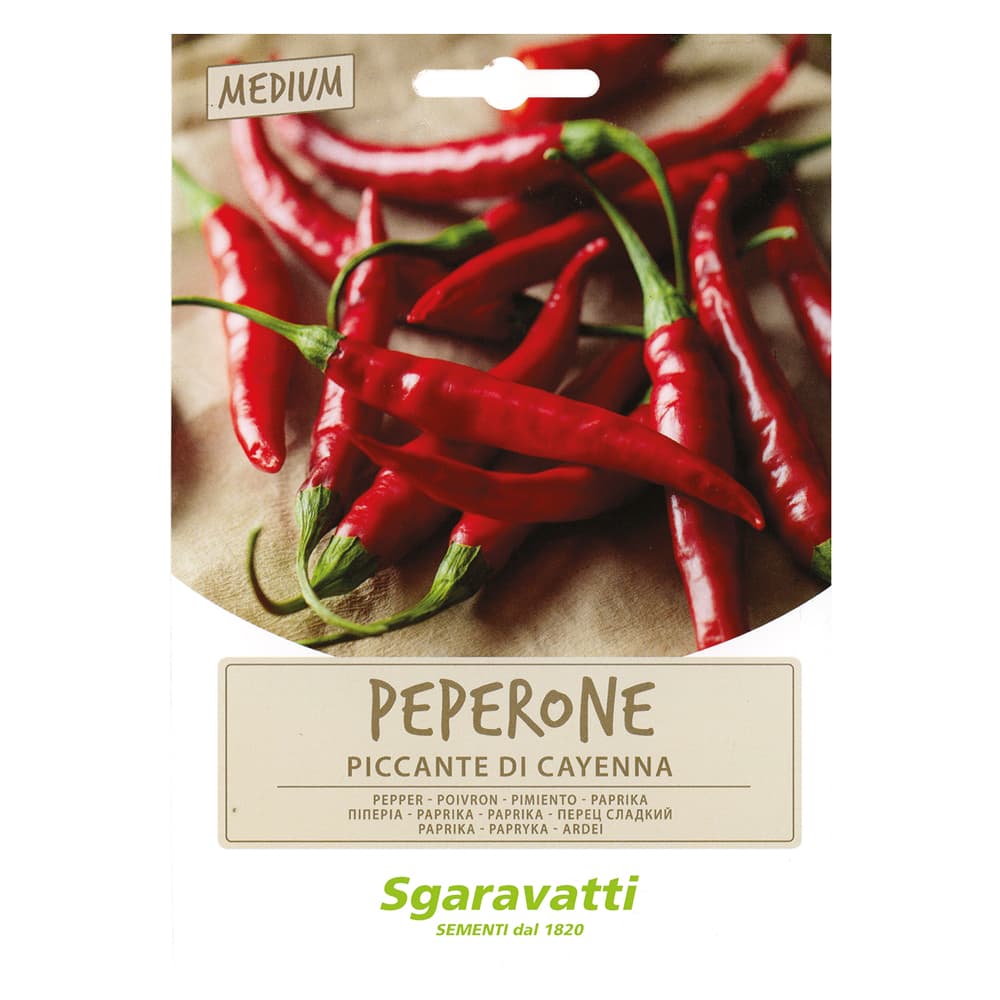SEMI PER ORTAGGI E VEGETALI peperone piccante Cayenna (20 PZ)