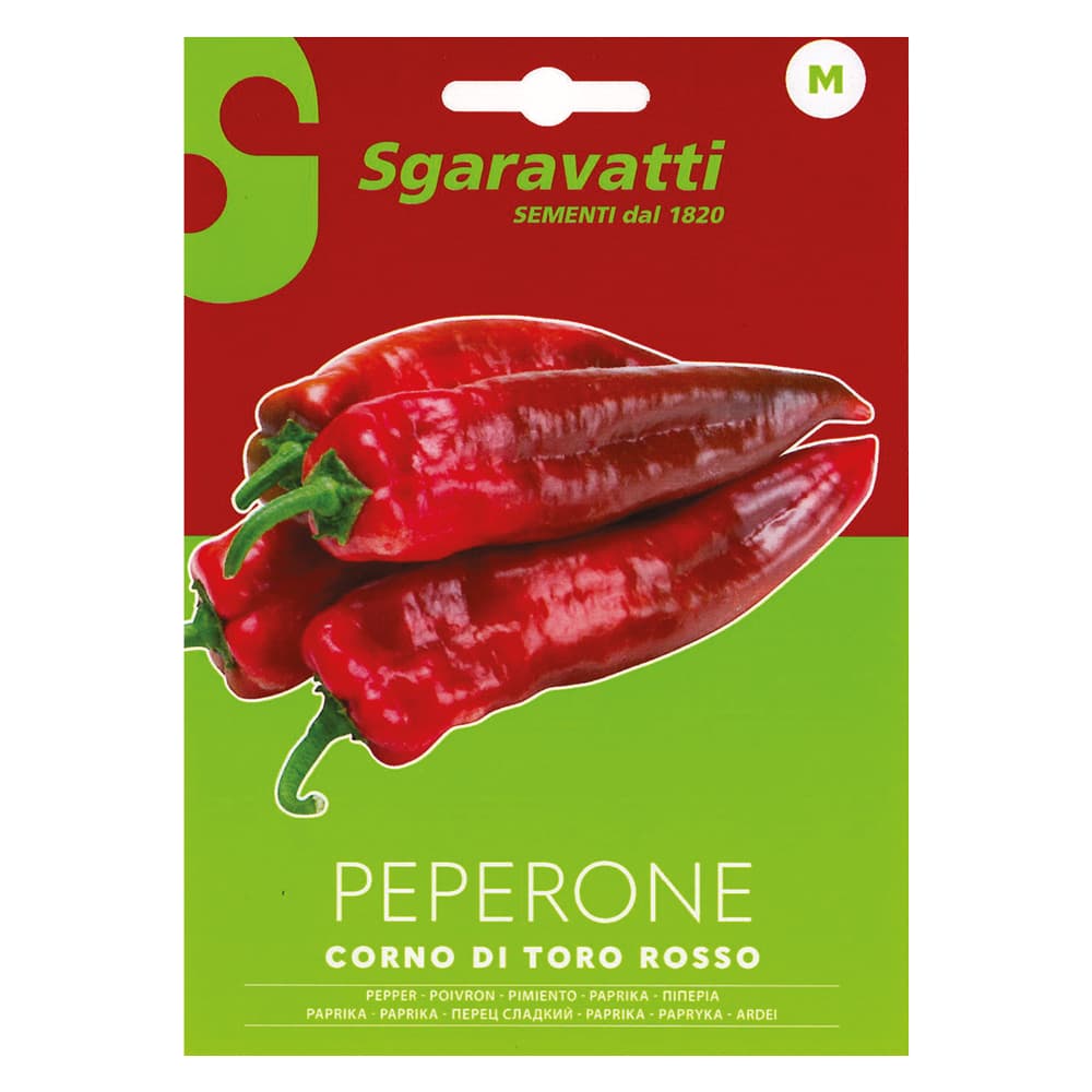 SEMI PER ORTAGGI E VEGETALI peperone corno di toro rosso (20 PZ)