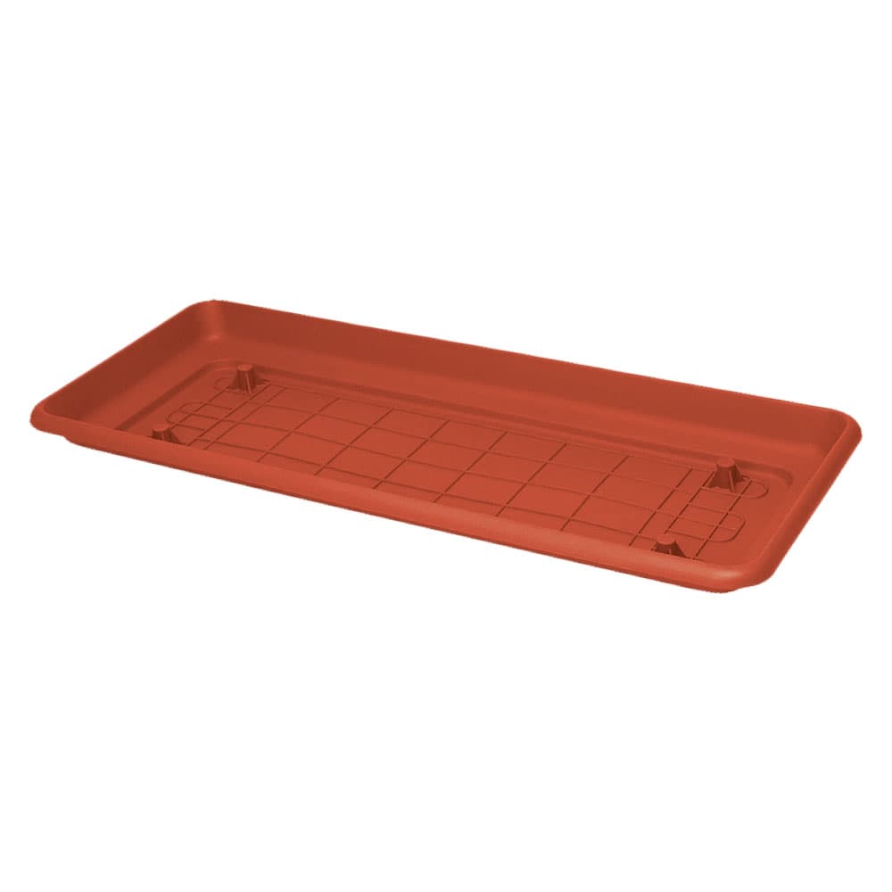 SOTTOVASO PER FIORIERA RETTANGOLARE 'MAXI' cm 60 x 30 - con incavi per predisposizione ruote