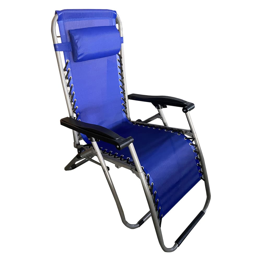 SEDIA A SDRAIO CON POGGIATESTA 'PROCIDA' tessuto colore blu greco (2 PZ)