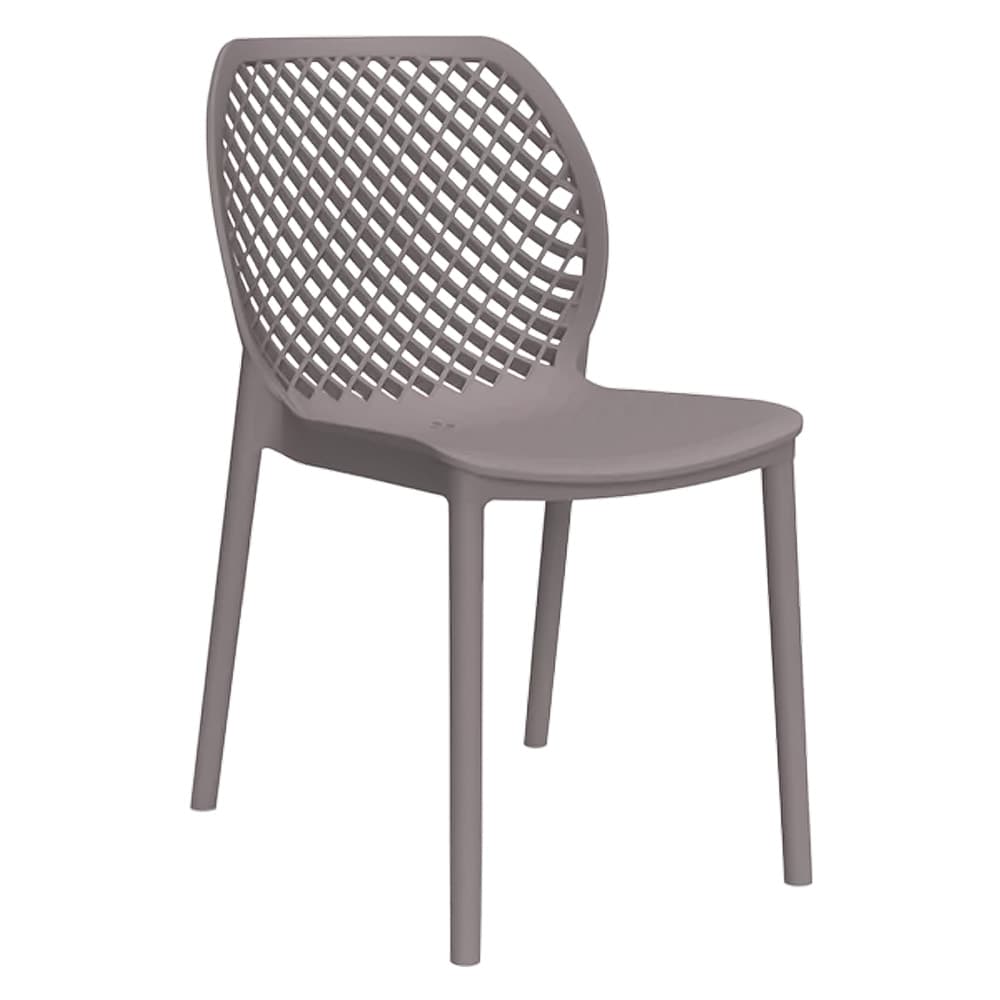 SEDIA IN POLIPROPILENE SCHIENALE FORATO 'ARIA' taupe