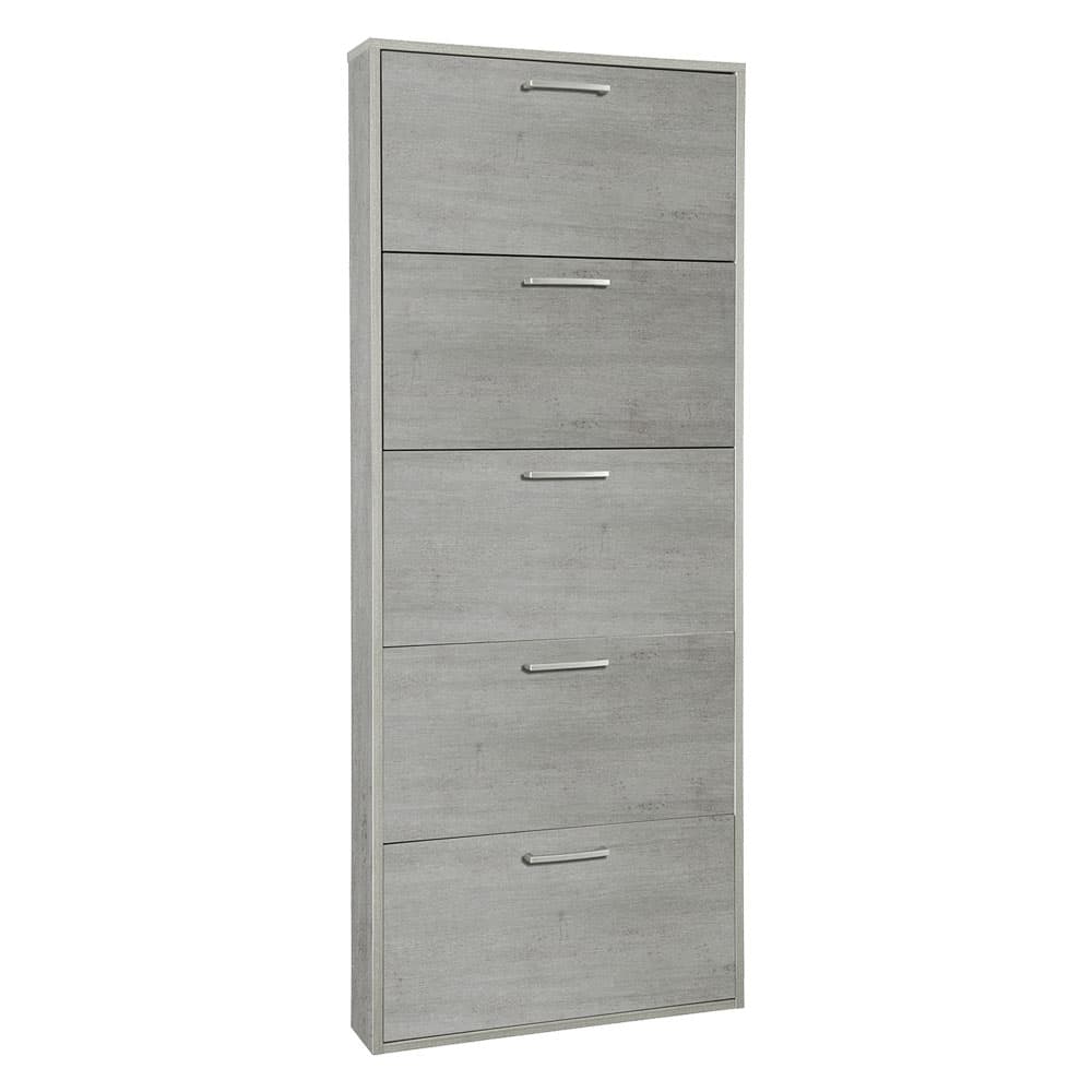 SCARPIERA 5 RIBALTE SINGOLE LINEA 'ESPRESSO' cm. 15 x 65 x h.173,5 - cemento