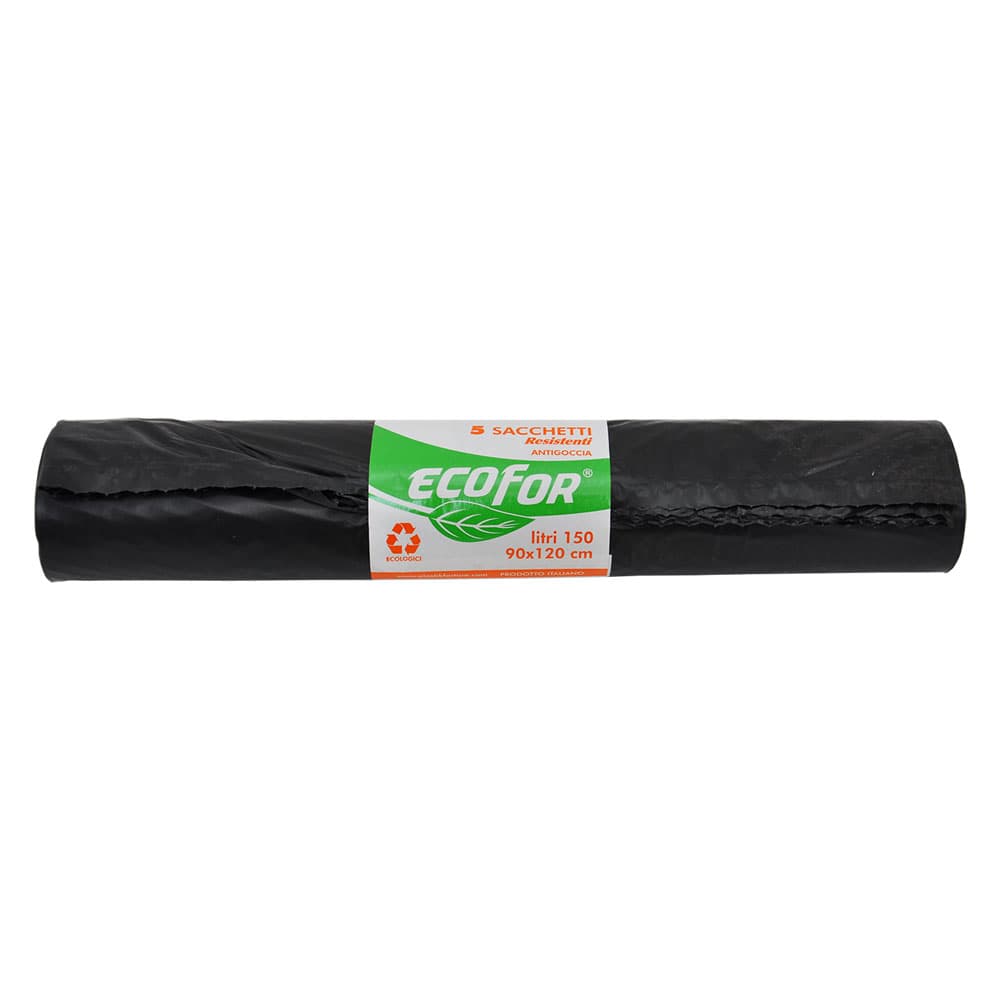 SACCHI PER NETTEZZA URBANA 'RESISTENTI' cm 90x120 - cf.5 pz - lt.150 - neri