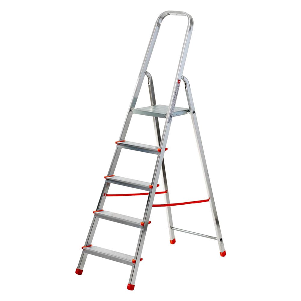 SCALA PER USO DOMESTICO 5 gradini - altezza cm. 99 (pedana) / 161 (totale)