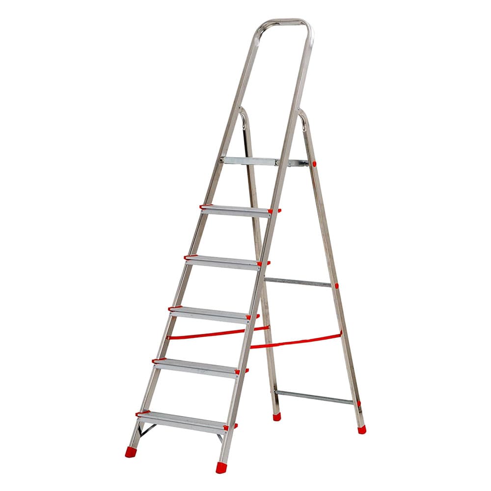 SCALA PER USO DOMESTICO 6 gradini - altezza cm. 122 (pedana) / 184 (totale)