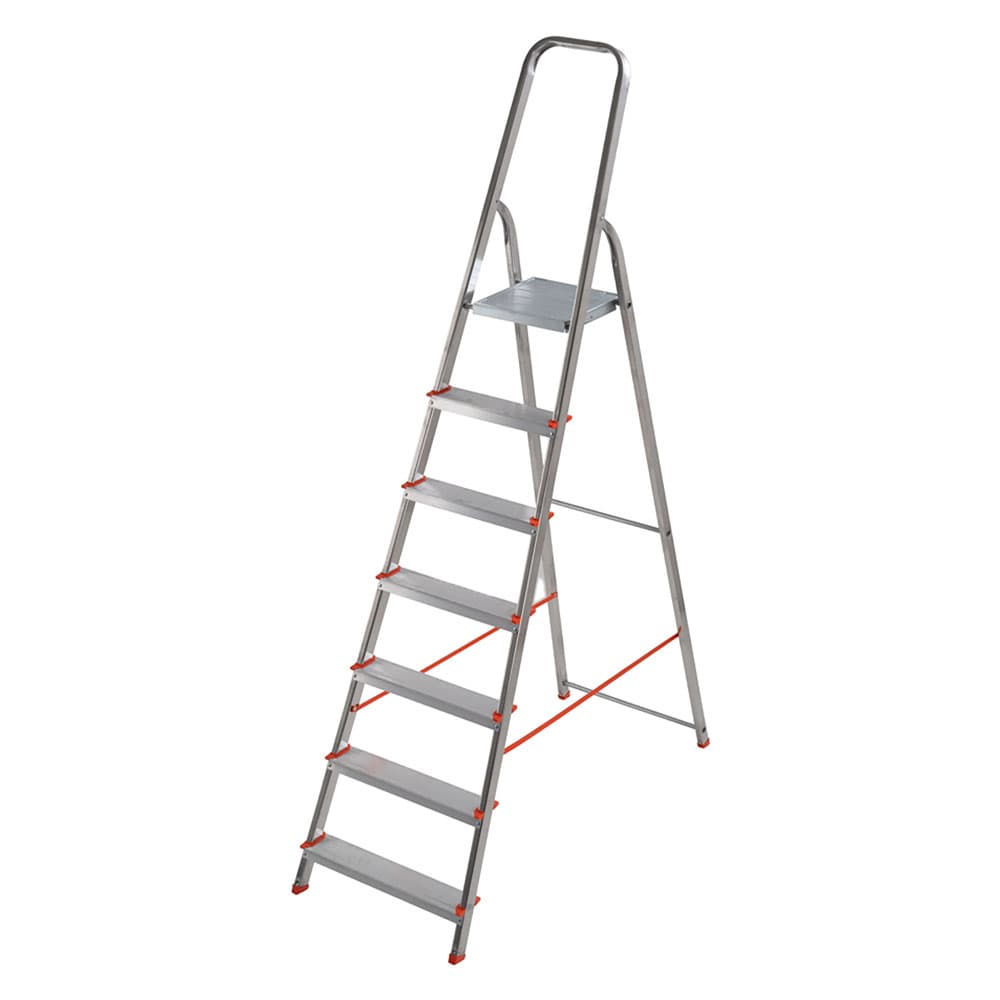 SCALA PER USO DOMESTICO 7 gradini - altezza cm. 142 (pedana) / 204 (totale)