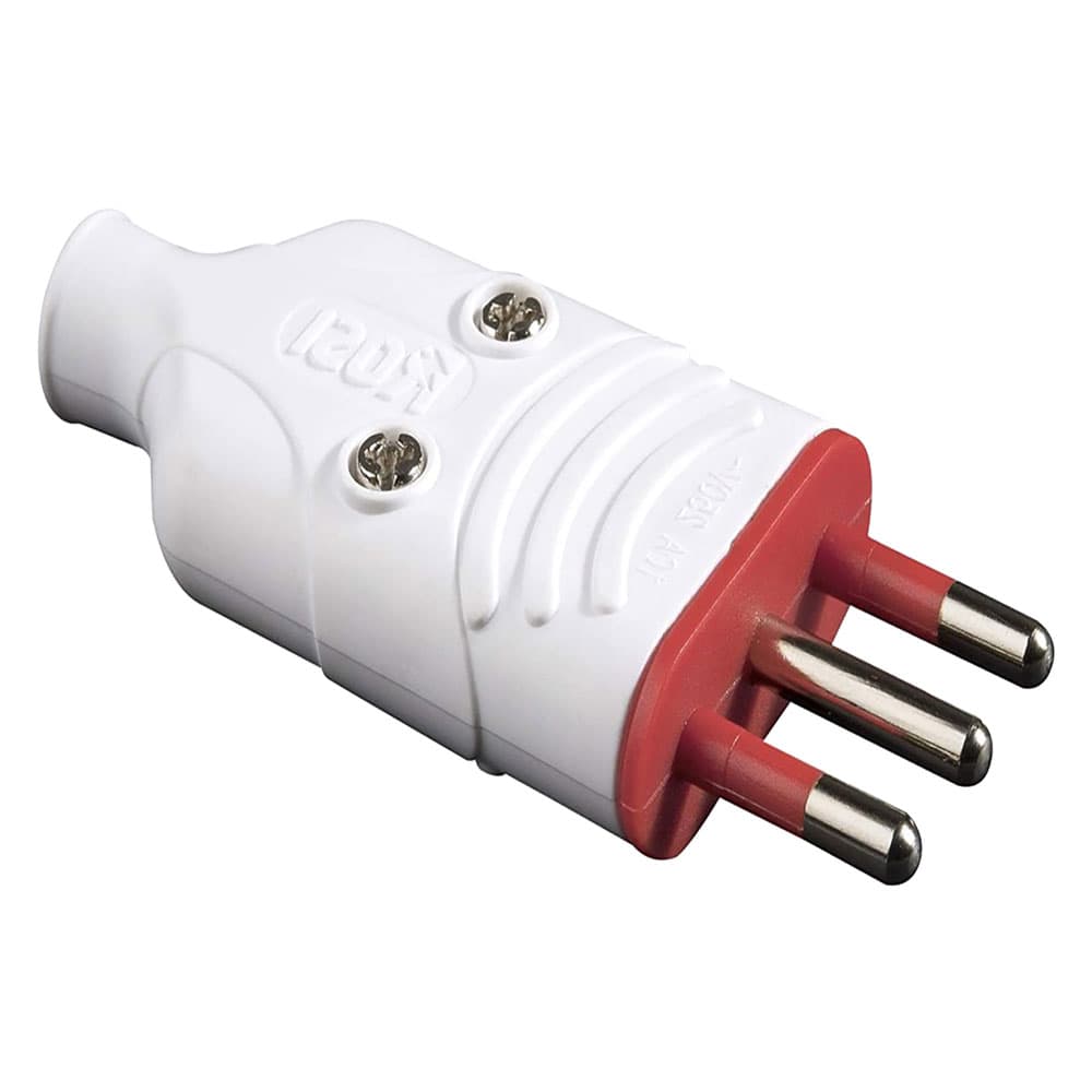 SPINA ALTA RESISTENZA 'ELA PLUG' 2P+T 16A - colore bianco