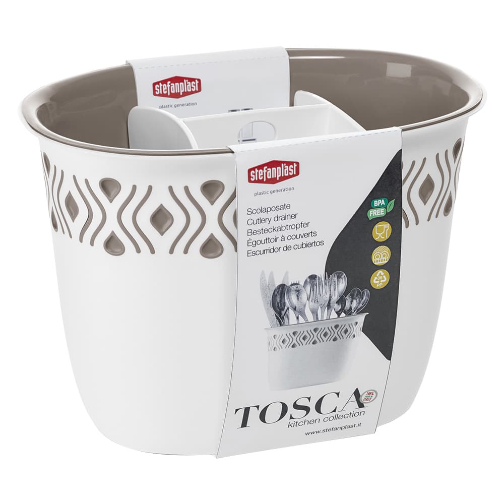 SCOLAPOSATE 'TOSCA' bianco/tortora
