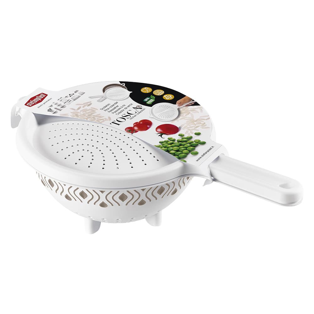 SCOLARISO CON COPERCHIO 'TOSCA' bianco/tortora