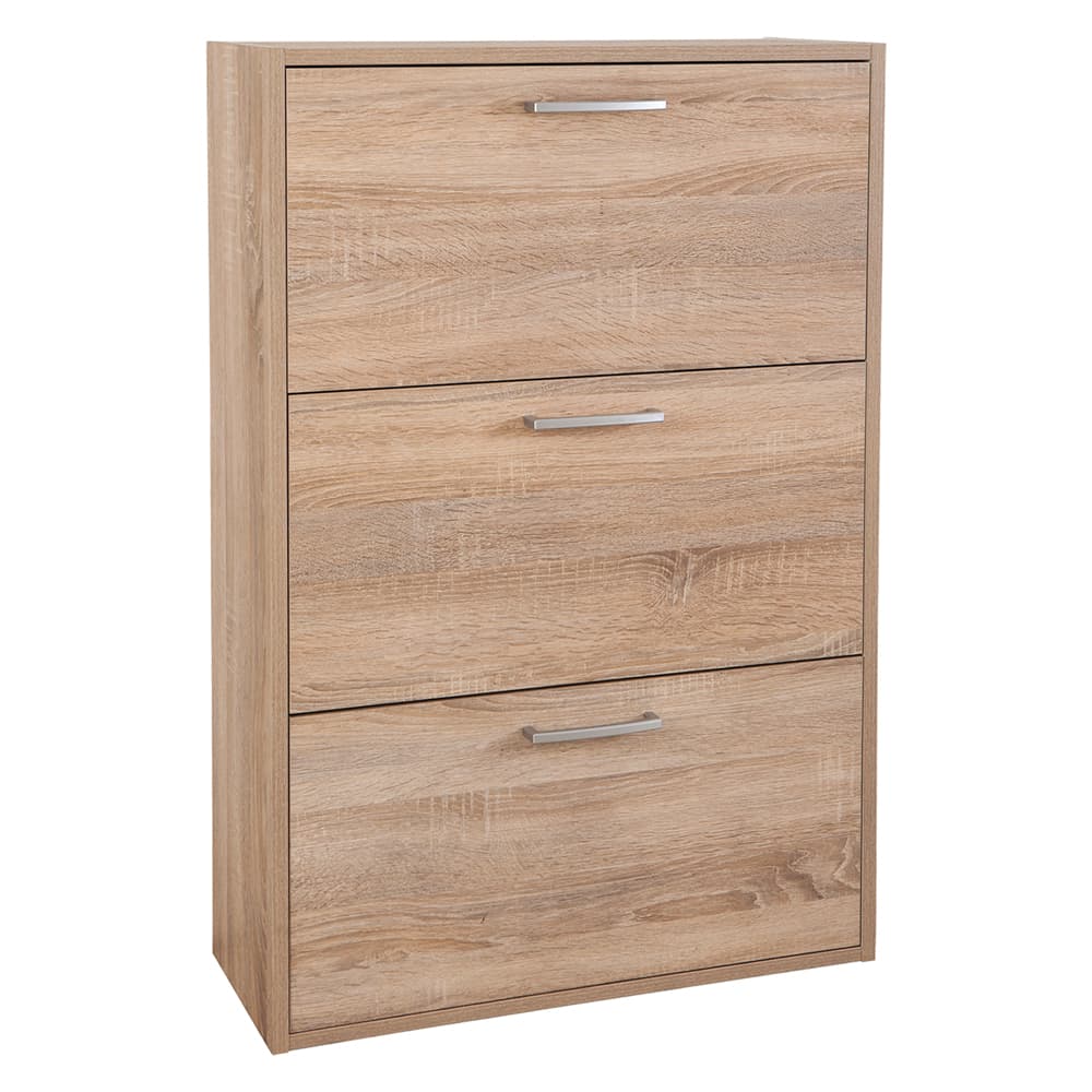 SCARPIERA 3 RIBALTE DOPPIE LINEA 'ESPRESSO' cm. 25 x 65 x h.120 - rovere artisan