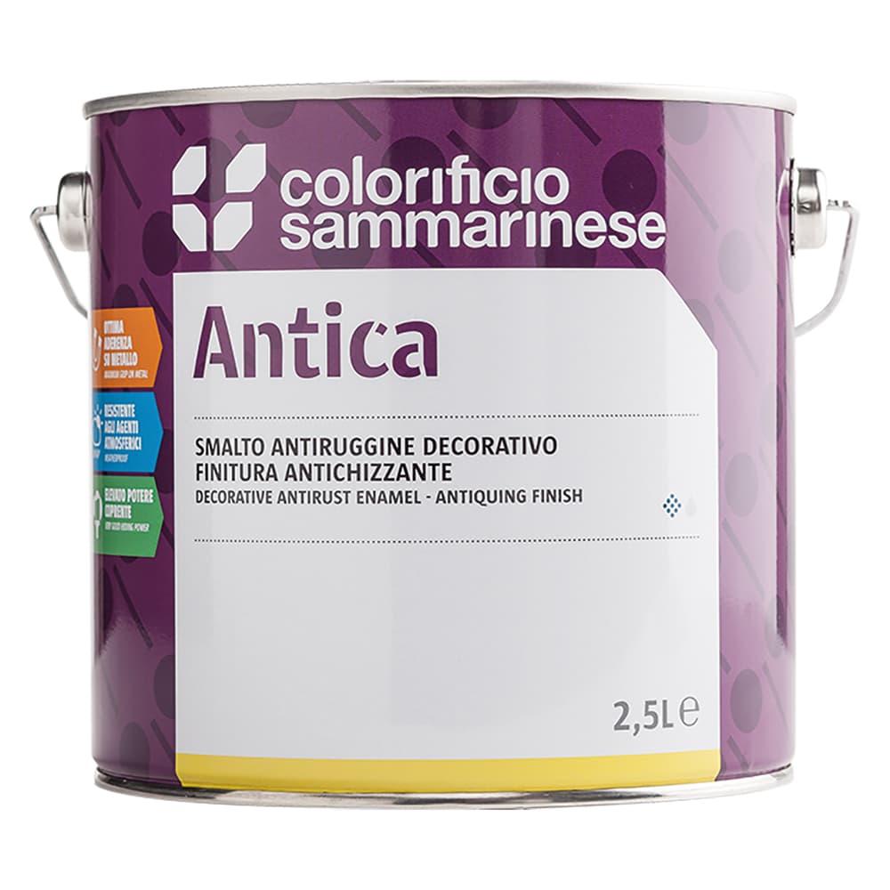 SMALTO ANTIRUGGINE 'ANTICA' Lt. 0,750 grana grossa - acciaio (6 PZ)