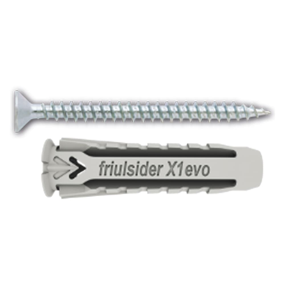 TASSELLO NYLON 'X1 EVO' CON VITE TPS TRUCIOLARE mm 10 x 50 - vite 6 x 60 (25 PZ)