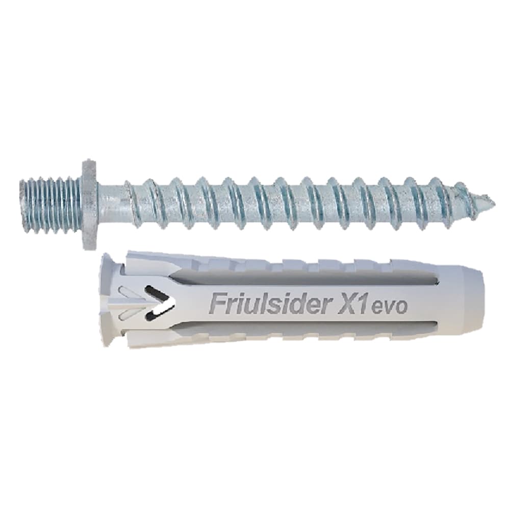 TASSELLO NYLON 'X1 EVO' CON VITE DOPPIO FILETTO mm 6 x 30 - vite doppio filetto M6 (100 PZ)