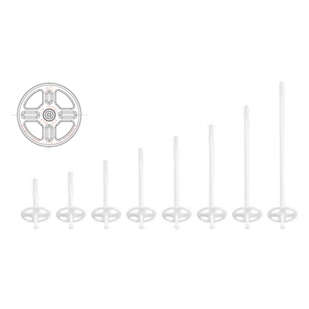 TASSELLO PANNELLI ISOLANTI CON CHIODO POLIETILENE lunghezza mm 150 (250 PZ)