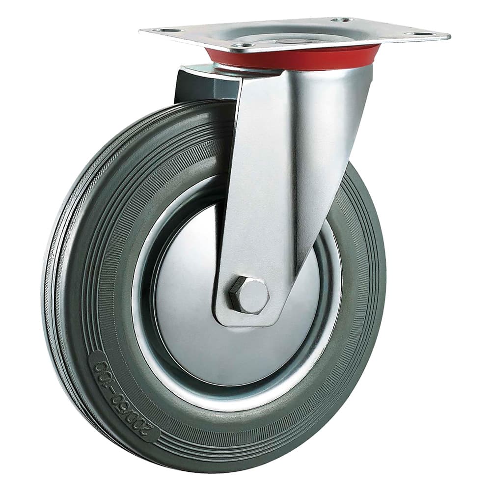 RUOTA PER CARRELLI ART. 80 ø mm 100 - piastra mm 105 x 85 - capacità kg 70