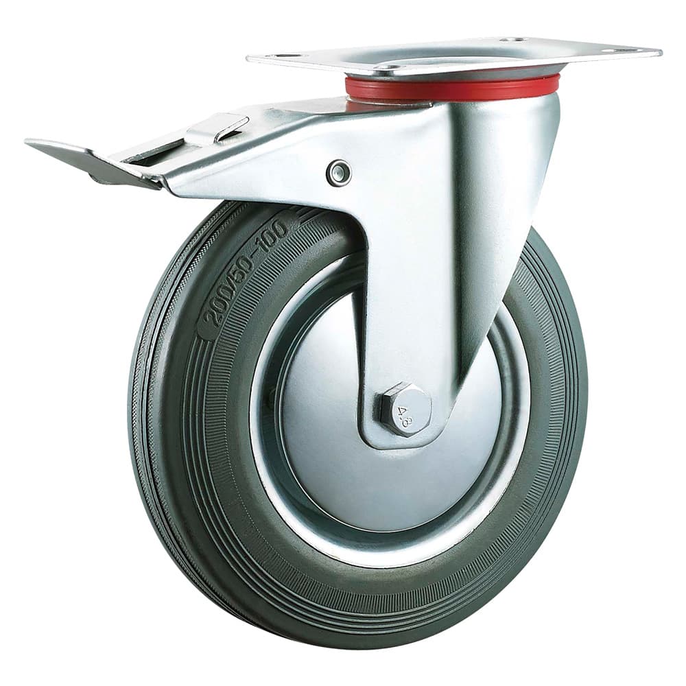 RUOTA PER CARRELLI ART. 80 ø mm 100 - piastra mm 105 x 85 - capacità kg 70